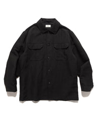 ATON CPO Shirt Nidom Silk Linen Black, Outerwear