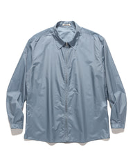 AURALEE Light Nylon Zip Shirt Blue Gray, Shirts