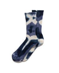 ROTOTO Chunky Ribbed Crew Sockstie Dye Navy / Blue, Accessories