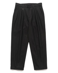 Sophnet. High Twisted Washer Cotton Serge Wide Tapered Pants Black, Bottoms