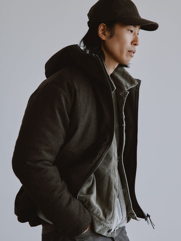 HAVEN Logan Parka - Loro Piana Storm System Wool Charcoal, Jackets