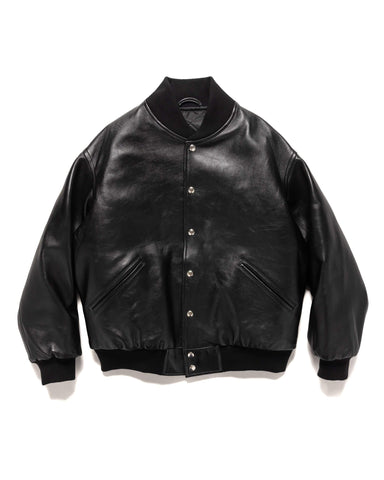 A.PRESSE Leather Award Jacket Black, Outerwear