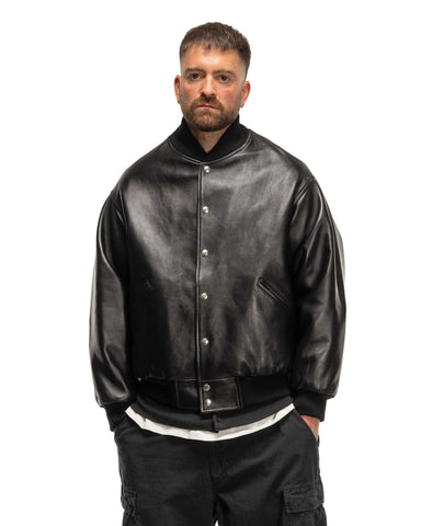 A.PRESSE Leather Award Jacket Black, Outerwear