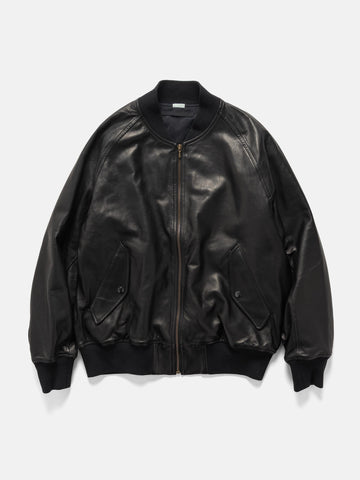 A.PRESSE Leather L2-B Flight Jacket Black, Leather Jackets