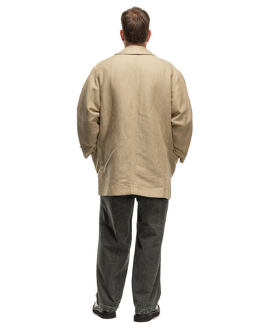 A.PRESSE Linen Half Coat Beige, Outerwear