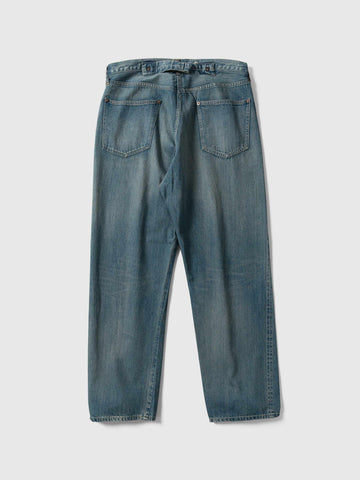 A.PRESSE No.22 Washed Wide Denim Pants Indigo, Jeans