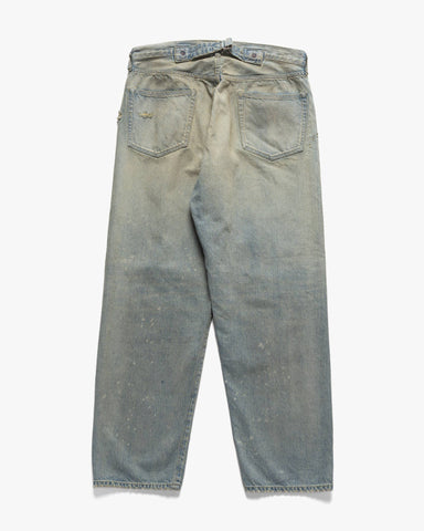 A.PRESSE No.37 Washed Wide Denim Pants Bleach, Bottoms