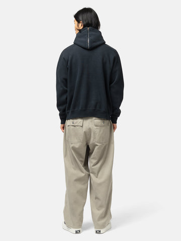 A.PRESSE Sailor Hood Half Zip Sweatshirt Black, swear