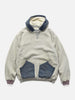 Flat shot of the A.PRESSE Vintage Attached Hood Sweat Parka in Oatmeal