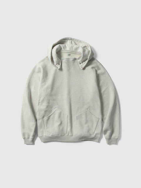A.PRESSE Vintage Attached Snap Hood Sweat Parka Oatmeal, Hoodies