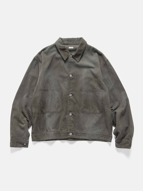 A.PRESSE Vintage Black Chambray Work Jacket Black, Jackets
