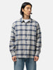 A.PRESSE Vintage Cotton Silk Nep Twill Check Shirt Navy, Shirts