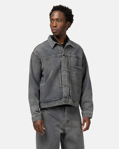 A.PRESSE Vintage Grey Denim Jacket, Trucker Jackets