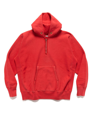 A.PRESSE Vintage Half Zip Sweat Hoodie Red, Sweaters