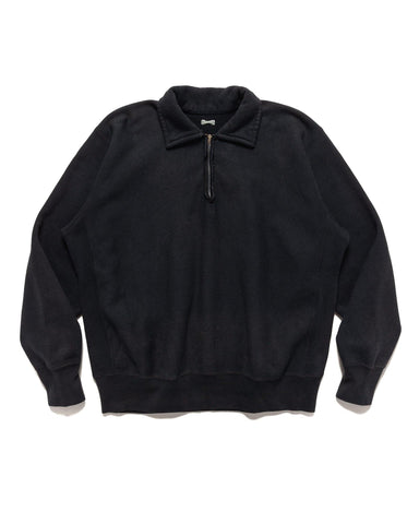 A.PRESSE Vintage Half Zip Sweat Shirt Black, Sweaters