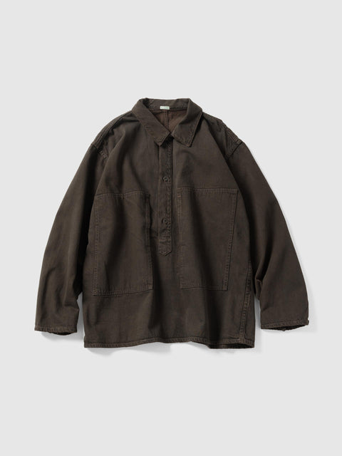 A.PRESSE Vintage M-35 Denim Pullover Jacket Brown, Shirts