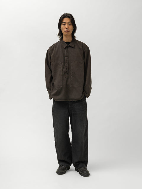 A.PRESSE Vintage M-35 Denim Pullover Jacket Brown, Shirts