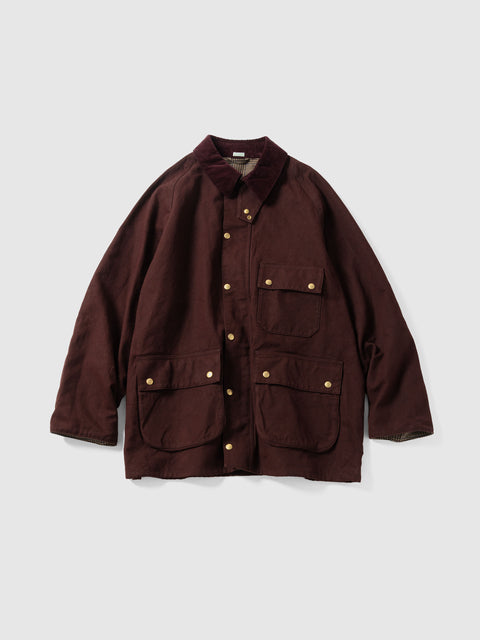 A.PRESSE Vintage Silk Hemp Riding Oiled Jacket Burgundy, Coats