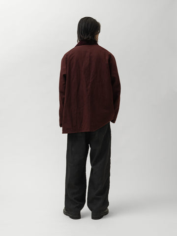 A.PRESSE Vintage Silk Hemp Riding Oiled Jacket Burgundy, Coats