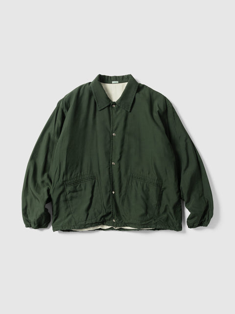 A.PRESSE Vintage Washed Silk Taffeta Coach Jacket Olive, Jackets