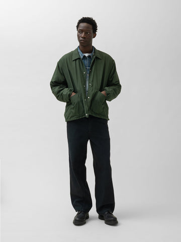 A.PRESSE Vintage Washed Silk Taffeta Coach Jacket Olive, Jackets