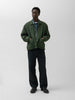 A.PRESSE Vintage Washed Silk Taffeta Coach Jacket Olive, Jackets