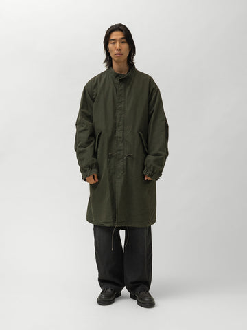 A.PRESSE Vintage Washed Wool M-65 Field Parka Olive, Coats