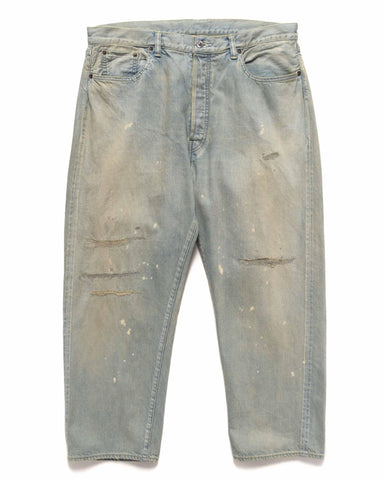 A.PRESSE Washed Denim Wide Pants Bleach, Bottoms