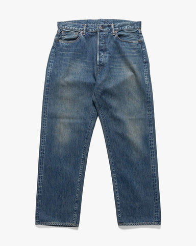 A.PRESSE Washed Denim Wide Pants Indigo #2, Bottoms