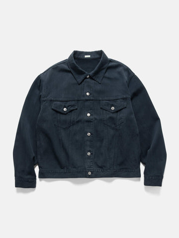 A.PRESSE Washed Silk Cotton Pique 3rd Type Jacket Blue, Jackets