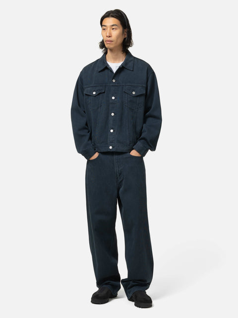 A.PRESSE Washed Silk Cotton Pique 3rd Type Jacket Blue, Jackets