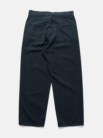 A.PRESSE Washed Silk Cotton Pique Pants Blue, Pants