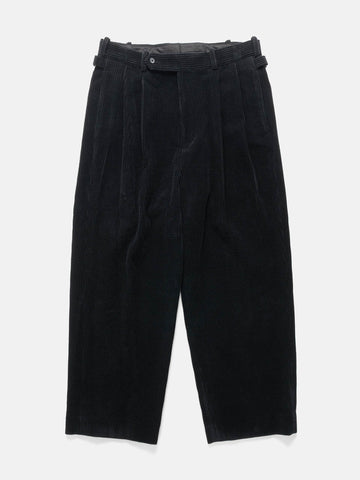 A.PRESSE Wool Corduroy Wide Tapered Trousers Black, Trousers