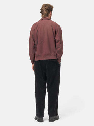 A.PRESSE Wool Corduroy Wide Tapered Trousers Black, Trousers