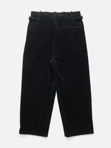 A.PRESSE Wool Corduroy Wide Tapered Trousers Black, Trousers