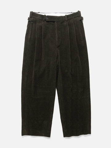 A.PRESSE Wool Corduroy Wide Tapered Trousers Khaki, Trousers