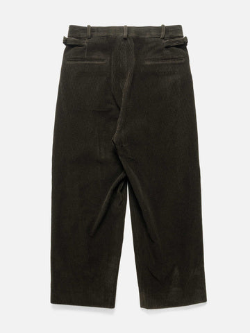 A.PRESSE Wool Corduroy Wide Tapered Trousers Khaki, Trousers