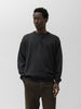 A.PRESSE Wool Knit Henley Neck Sweater Charcoal, Henley