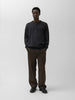 A.PRESSE Wool Knit Henley Neck Sweater Charcoal, Henley
