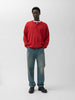 A.PRESSE Wool Knit Henley Neck Sweater Red, Henley