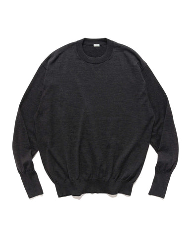 A.PRESSE Wool Knit L/S T-Shirt Charcoal, Sweaters