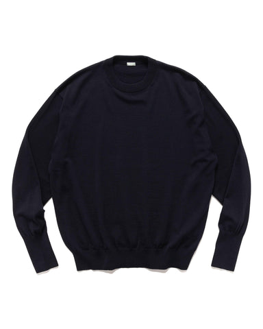 A.PRESSE Wool Knit L/S T-Shirt Navy, Sweaters