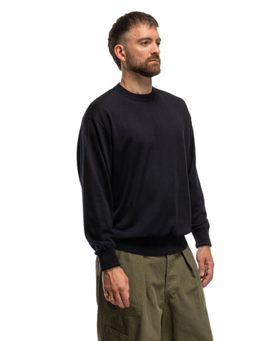 A.PRESSE Wool Knit L/S T-Shirt Navy, Sweaters