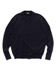 A.PRESSE Wool Knit Polo Collar Cardigan Navy, Sweaters