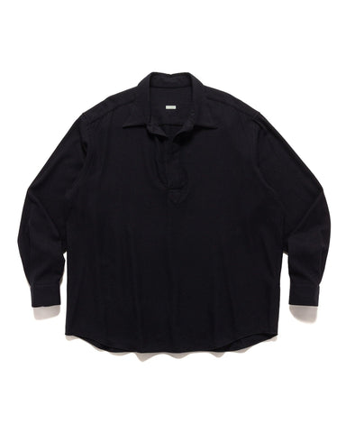 A.PRESSE Wool Skipper Shirt Navy, Shirts