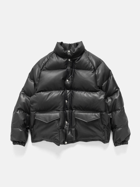 A.PRESSE Leather Down Jacket Black, Leather Jackets