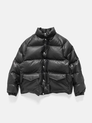 A.PRESSE Leather Down Jacket Black, Leather Jackets