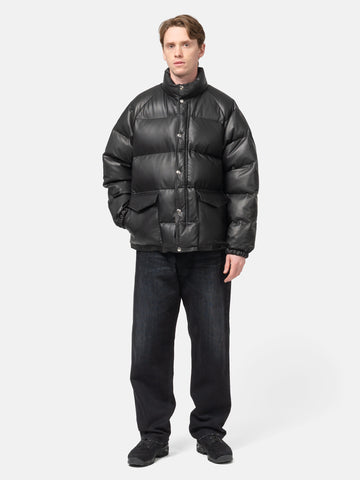 A.PRESSE Leather Down Jacket Black, Leather Jackets