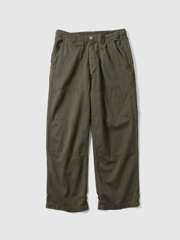 A.PRESSE Military Double Knee Trousers Olive, Pants