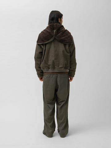A.PRESSE Military Double Knee Trousers Olive, Pants